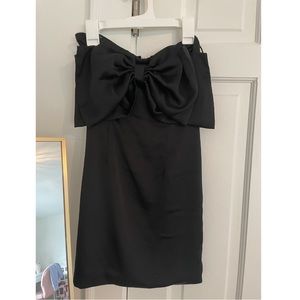 Black mini bow dress